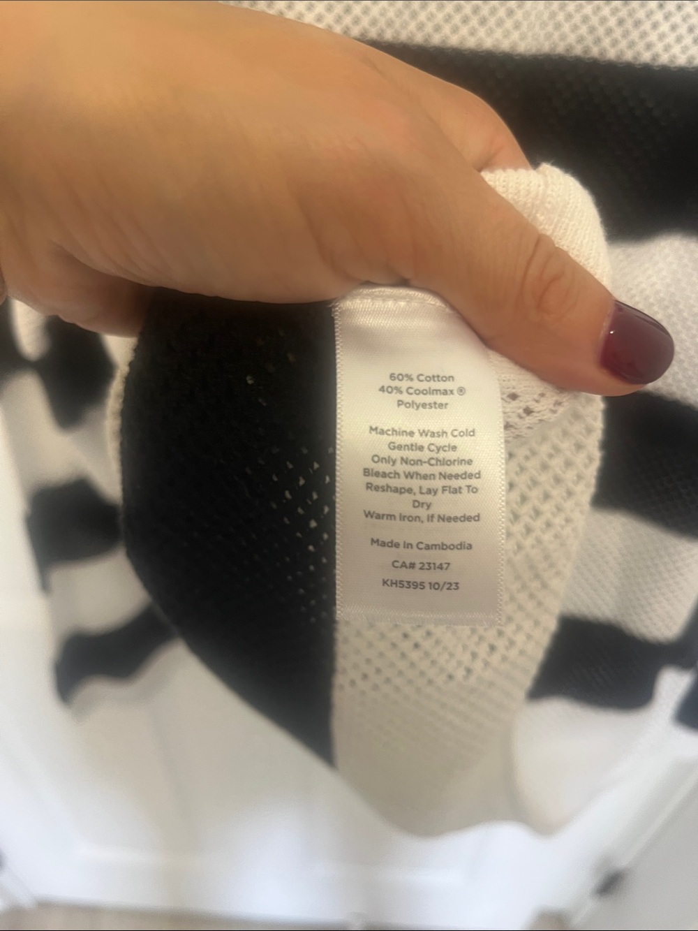Striped Black & White Open-Knit Collared Sweater - Picture 4 of 4